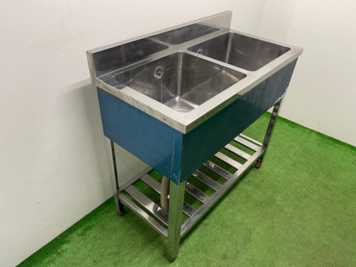 業務用　ステンレス　２槽シンク流し台　店舗　飲食店　厨房　W９００ｘＤ４５０ｘＨ８００ｍｍ