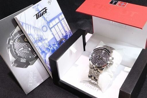【苫小牧バナナ】質屋鑑定品 TISSOT/ティソ PRC200 T055427A クロノグラフ 自動巻き 黒文字盤 SS メンズ腕時計