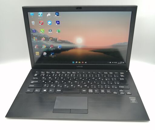 Vaioノートパソコン i5（中古）4GBのメモリ、SSD128GB, 13.3画面、Intel HD Graphics 5500、Windows11, Office2021, Photoshop2021, Illustrator2021,Corel2021,FilmoraX等.Ken125
