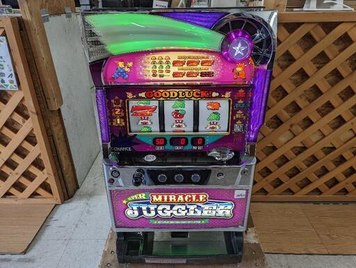 パチスロ実機 スーパーミラクルジャグラー オートプレイ機能付 コイン不要機 ID：126-010925-007