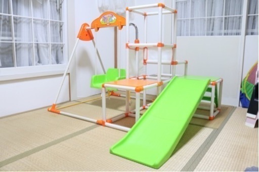 室内ジャングルジム キッズパーク ブランコ ロング滑り台