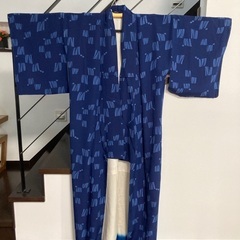 着物　藍染　小紋　身長150〜155㎝位