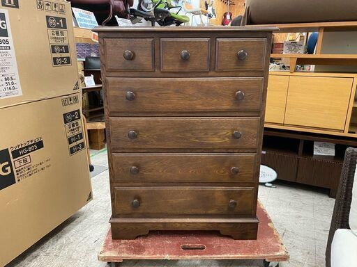 【愛品館 江戸川店】横浜元町家具 竹中家具 5段引き出しチェスト ID:155-018454-007