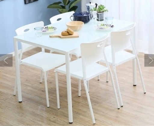 [幅110] ダイニングテーブルセット 4人掛け（5点） 角丸加工 ガラス天板