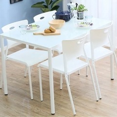 [幅110] ダイニングテーブルセット 4人掛け（5点） 角丸加...