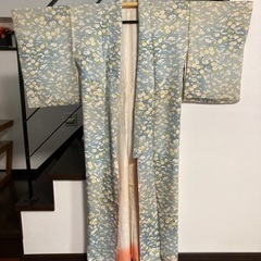 着物　小紋　水色系　身長150㎝位