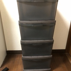 収納ケース黒 4段