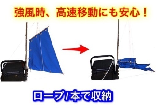 カヤック用スパンカー／一式セット　釣り用カヤック、モンベルカヤックなどに 
