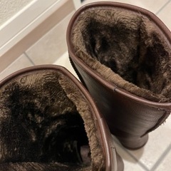 差し上げます　モコモコ　ロングブーツ　ブラウン　美品　24.5cmの画像