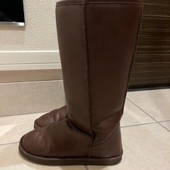 差し上げます　モコモコ　ロングブーツ　ブラウン　美品　24.5cmの画像