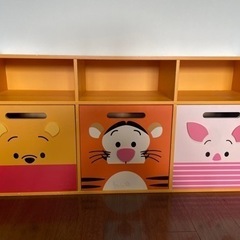 【0円】プーさん 子供用収納家具 ★使用感あり