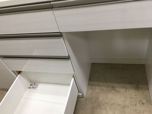 ニトリ　キッチンボード　リガーレ160　幅160cm　ホワイト　MOISS(スチームオーブン対応)　ソフトクローズ　食器棚　レンジ台　大型　堺市　石津