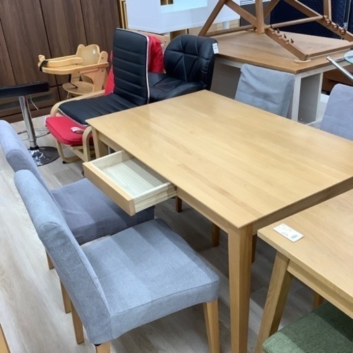 ＊ダイニング5点セット　ナチュラル×グレー