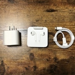 未使用イヤフォン、電源ケーブル、アダプタ(iPhone用)