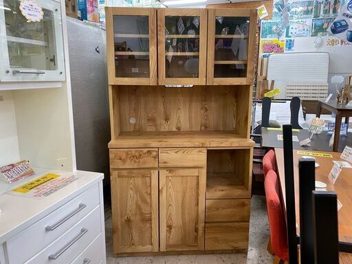 【愛品館 江戸川店】隈木工所 キッチンボード 食器棚 ID:151-007348-007