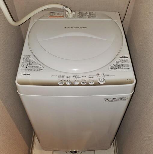 美品 東芝 4.2kg 全自動洗濯機 AW-4S2-W