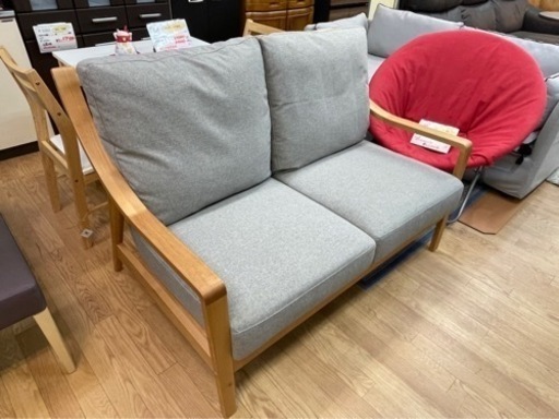 【リサイクルサービス八光　田上店　配達設置OK】ニトリ　2人用布張りソファ(アルナスKD LGY/LBR)
