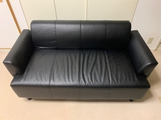 【美品】2人がけレザーソファー