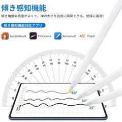 【新品未使用】ipad ペン アップルペンシル互換スタイラスペン 極細 超高精度 iPad 専用タッチペン 誤作動防止/傾き感知/磁気吸着機能対応 ipad ペンシル 軽量 耐摩 2018年以降iPad/iPad Pro/iPad air/iPad mini対応の画像