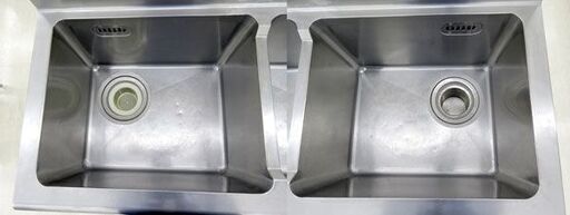 千歳市/恵庭市 近郊配送 引取限定 SUGICO/スギコ 業務用 2槽 ステンレス シンク 流し台 厨房機器 店舗用品 幅120㎝×高93.5㎝×奥60㎝