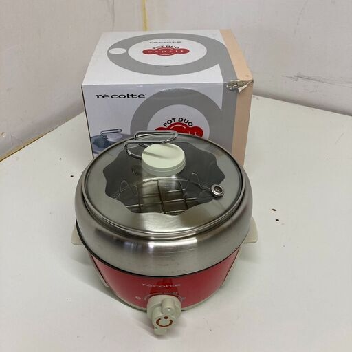 ✨期間限定・特別価格✨レコルト POT DUO esprit（ポットデュオ エスプリ） 電気調理鍋 RPD-2 レッド キッチン家電