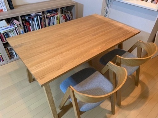 【引き取り予定者様決定・取引相談中】unico ダイニングテーブルELEMT 中古セット