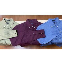 J.CREW 【ジェイクルー メンズ】3枚まとめ売り_シャツ_カーキ色、ワイン色、青色の画像