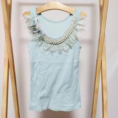美品✨パールビジュー付タンクトップ
