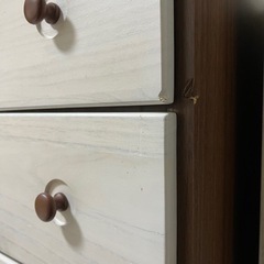 ニトリ　ローチェスト (ケビン 75 WH/BR) 0540494の画像