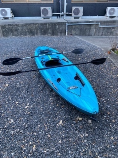 PELICAN RUSTLER 100Xペリカンラストラー シットオンカヤック 夏 海 川 湖2人乗り305cm パドル 2本付き ブルー カート付き引取歓迎