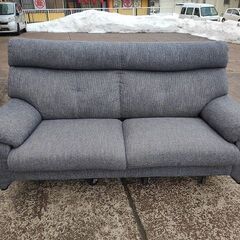 ヤマダ電機　グレー布張り　３人掛けソファー『良品中古』 　【リサイクルショップサルフ】の画像