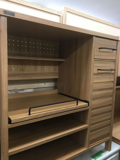 佐藤産業 LAFIKA  ラフィカ　レンジボード　ロータイプ　幅854×奥行400×高さ900mm　ナチュラル　LF90-90L　レトロ　おしゃれ　堺市