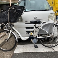 電動アシスト自転車 パナソニック ギュット  新基準 前輪22インチ 後輪26インチ 3.1Ahバッテリー 充電器付 3段変速 3人乗り対応 中古 
