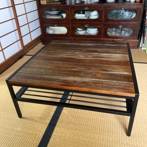 ローテーブル 正方形 80cm 木製テーブル