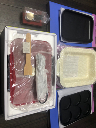 【値引き中】ブルーノ　コンパクトホットプレート（レッド）5点セット　【新品未使用】