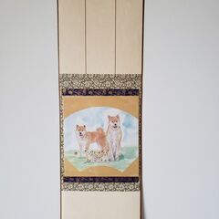 犬の親子の色紙　掛け軸　（亥年の色紙も追加します）
