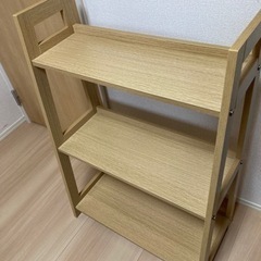 【美品】3段木目ラダー　シェルフ