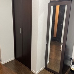 【譲り手決定】全身鏡付き　クローゼット　ワードローブ