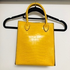 型押しスクエアミニバッグ（イエロー）