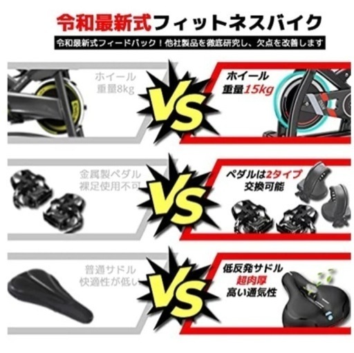 OUTFITNE 40％OFF！フィットネスバイク スピンバイク 組み立て簡単 エアロバイク 静音 無段階負荷調整 サドル・ハンドル調節可能 移動用キャスター付き 室内自転車 家庭用 トレーニングマシン エクササイズマシン 日本語説明書 健康運動器具 (グレー) 楽天価格	 36,200円 (税込)