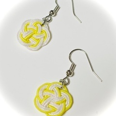 水引ピアス 梅結び 檸檬(レモン)色 ＊ハンドメイド＊