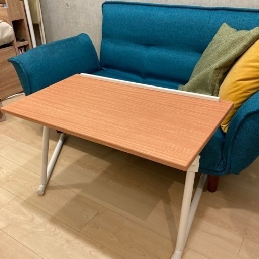 美品　折り畳み式  昇降式　テーブル