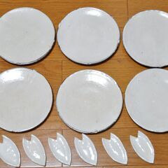 【美品】さくら★手びねり和皿＆箸置き（各6セット12ピース）