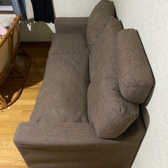 交渉中 ■三人掛けソファー　ブラウン【 引き取り限定 】早い者勝ちでお願いしますの画像
