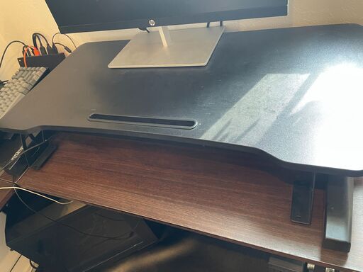 FITUEYES スタンディングデスク 幅80cm 高さ調整可 昇降式多機能畳 オフィスワークテーブル 折りたたみ無段階座位立位両用 机上デスク ラップデスク パソコン/モニター台 SD308001WB