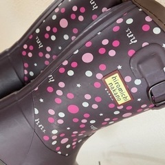 【中古】ヒラミチナカノ　レインブーツ　22.0の画像