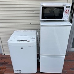 □SHARP 家電3点セット 2018年製 高年式 冷蔵庫 洗濯機 電子