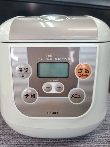 【リサイクルショップどりーむ天保山店】●235●　シー・シー・ピー　炊飯ジャー　BK-R60-WH　2017年製　1人暮らしに最適3.5合炊き♪
