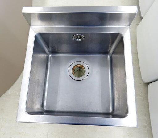 千歳市/恵庭市 近郊配送 引取限定 メーカー不明 業務用 1槽 ステンレス シンク 流し台 厨房機器 店舗用品 幅45㎝×高約87.5