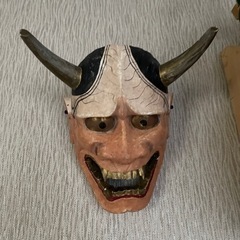 木彫り般若お面の画像